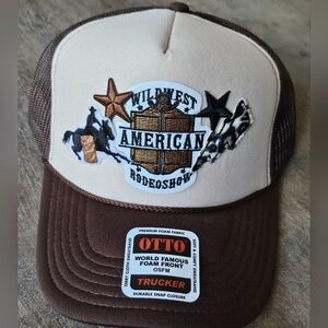 NWT OTTO Brown and Cream Custom  Rodeo Barrel Racer Trucker Hat